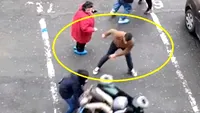 Imagini șocante! O femeie în scaun cu rotile a fost bătută și trântită la pământ, în miezul zilei, de niște indivizi. VIDEO