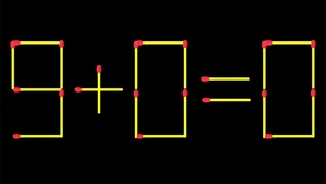 Test de inteligență | Mutați un singur chibrit pentru a corecta 9 + 0 = 0