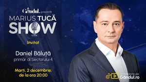 Marius Tucă Show începe marți, 2 decembrie, de la ora 20.00, live pe Gândul. Invitat: Daniel Băluță