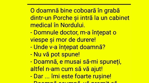 BANCUL ZILEI | "Domnule doctor, m-a înțepat o viespe, dar nu vă pot spune unde"