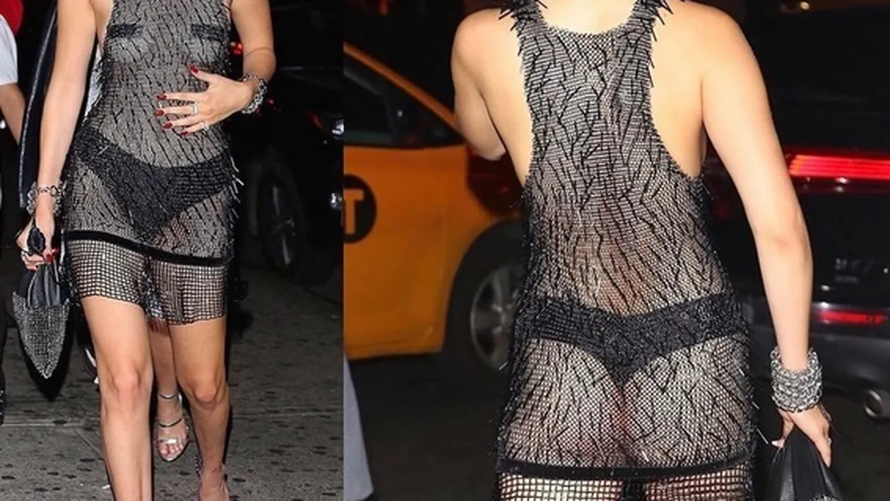 Şi-a pus o pereche de bikini negri şi o rochie plasă şi a ieşit la plimbare! Cine e bruneta celebră care a şocat cu ţinuta ei