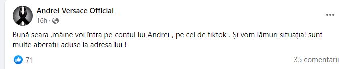 Un anonim promite că va elucida moartea lui Versace. (SURSA: FACEBOOK.COM)