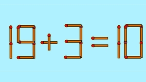 Test IQ cu chibrituri | Corectați 19 + 3 = 10, mutând un singur băț