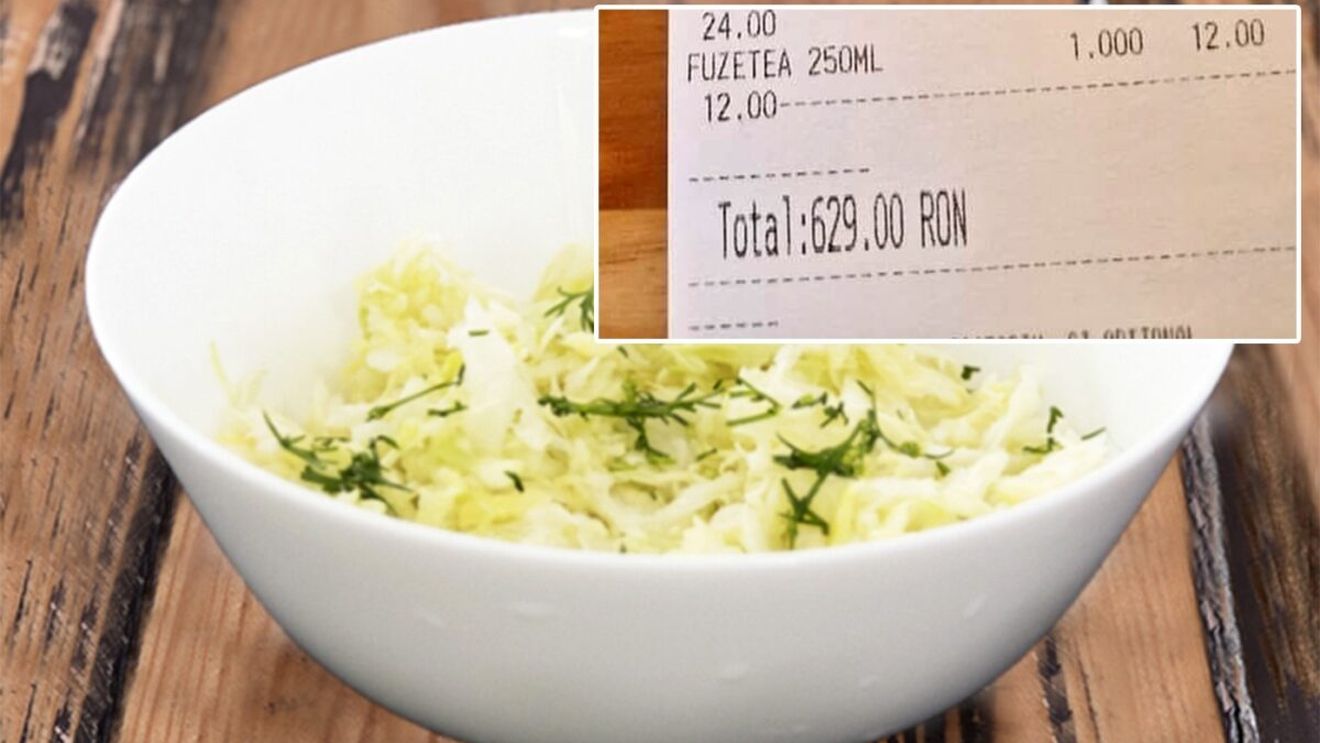 Notă de plată de 629 lei într-un restaurant din Vama Veche. Ireal cât a costat o simplă salată de varză