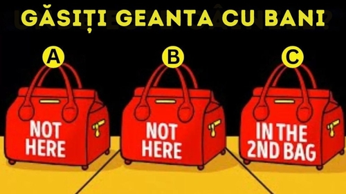Test IQ pentru genii | În ce geantă se află bani? Doar 1% își pot da seama în doar 5 secunde