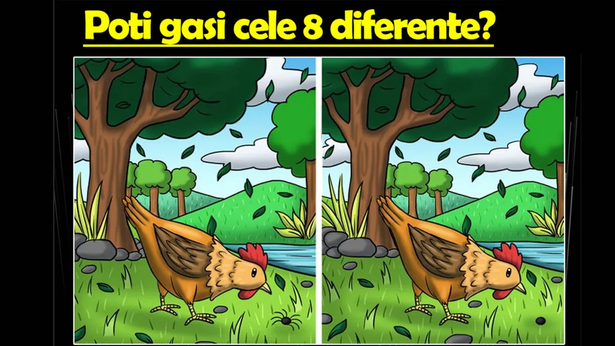 Test de inteligență | Doar geniile pot găsi cele 8 diferențe dintre cele 2 imagini