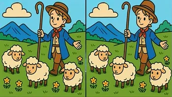 TEST IQ | Identificați cele 3 diferențe între ciobanul din dreapta și cel din stânga!