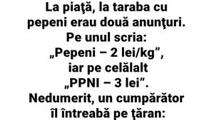 BANC | La piață erau două anunțuri: "pepeni - 2 lei/kg" și "PPNI - 3 lei/kg"