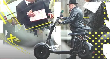 Cerșește la Arcul de Triumf, dar, în realitate, e mare boier…  În ”civilie” se poartă numai la costum și pălărie  + are casă la Buftea și umblă cu scuter de 2.000 €!