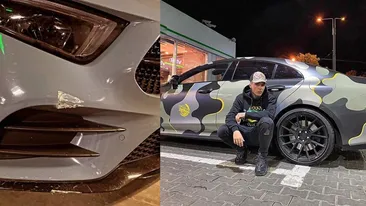 Lino Golden, din nou cu bolidul avariat. Cum a reușit să-și lovească iar mașina de zeci de mii de euro