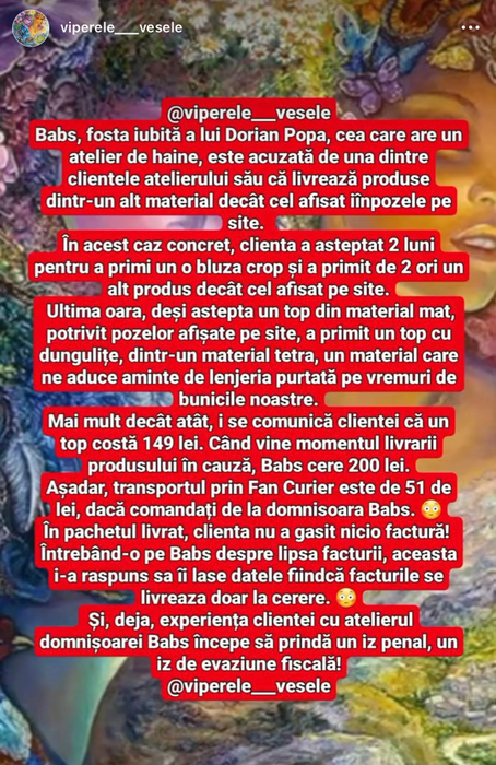 Acuzații grave la adresa lui Babs! Evaziune fiscală + ce a primit o clientă în colet