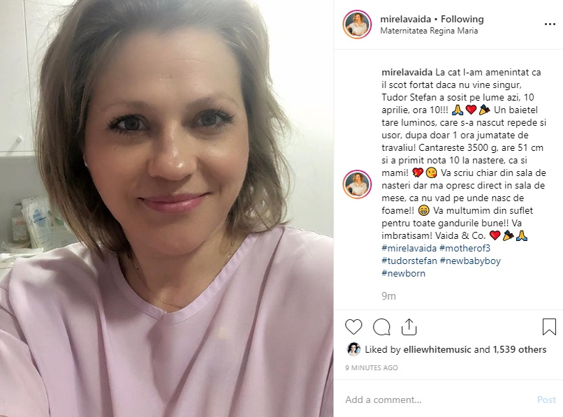 Mirela Vaida a născut. Ce nume a ales pentru bebeluș
