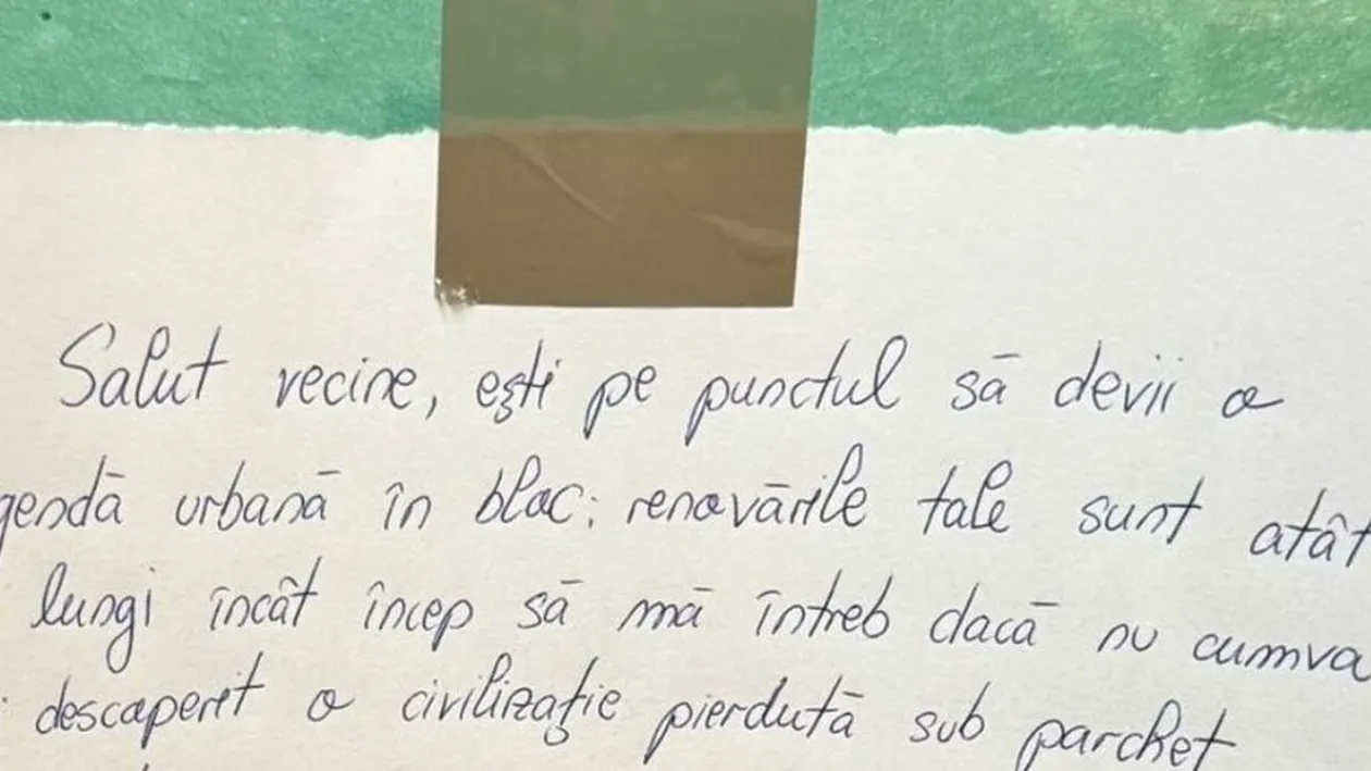 Ce mesaj a lăsat un român, exasperat de zgomotul produs de un vecin, la avizier. S-a viralizat rapid!