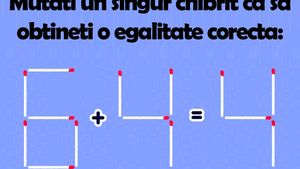 Testul de inteligență devenit viral | Mutați un singur băț de chibrit pentru a obține o egalitate corectă din 6+4=4
