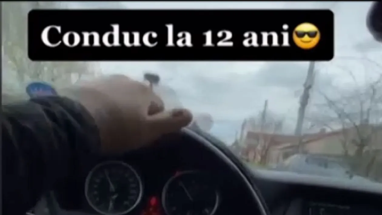 Imagini șocante pe TikTok. Minor de 12 ani, filmat în timp ce conduce pe șosea