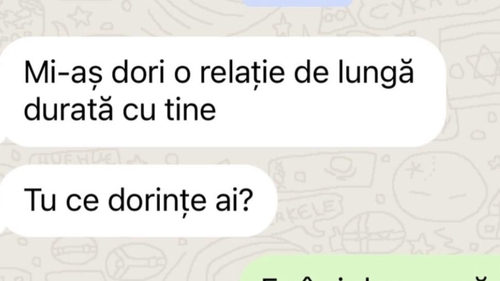BANC | „Mi-aș dori o relație de lungă durată cu tine”