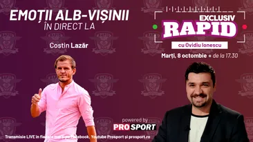 Costin Lazăr vine astăzi la EXCLUSIV RAPID, de la ora 17:30, în direct pe YouTube - ProSport!