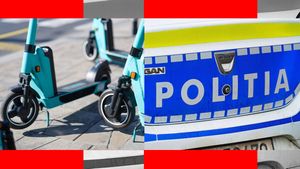 Urmărire ca în filme pentru o banală trotinetă! Poliția a pătruns cu mașina în parc, doar ca să-l prindă pe puștiul făptaș