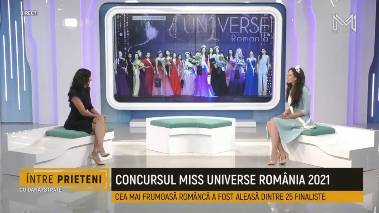 Miss Universe România 2021 prezentă pentru prima dată într-un studiou de televiziune, la Metropola TV