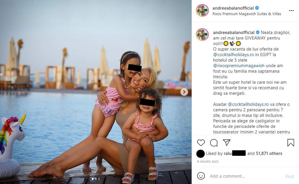 Câți bani a dat Andreea Bălan pentru o săptămână în Egipt la 5 stele cu all inclusive | FOTO