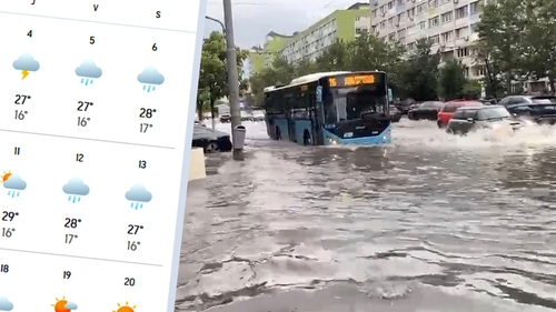 Meteorologii Accuweather anunță "potop" în Capitală: 12 zile consecutive de ploaie în București