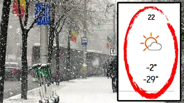 Orașul din România în care sunt anunțate temperaturi de -29 de grade, în weekend, potrivit meteorologilor Accuweather