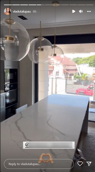 Vlăduța Lupău a arătat câteva cadre din noua locuință. Sursă: instastory