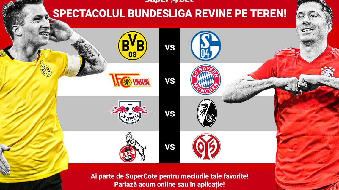 Începe numărătoarea inversă până la reluarea campionatului! Fii pe fază pentru primele meciuri din Bundesliga!