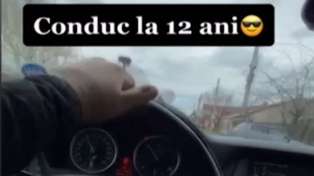 Imagini șocante pe TikTok. Minor de 12 ani, filmat în timp ce conduce pe șosea