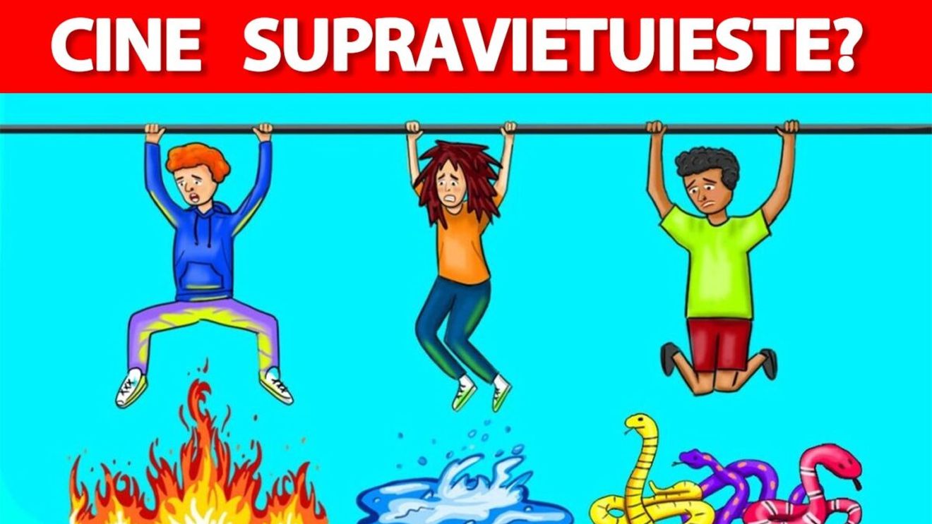 Test IQ exclusiv pentru genii | Care dintre acești 3 oameni va supraviețui?