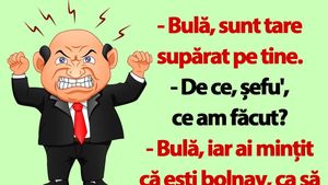 BANC | "Bulă, iar ai mințit că ești bolnav, ca să nu vii la muncă"