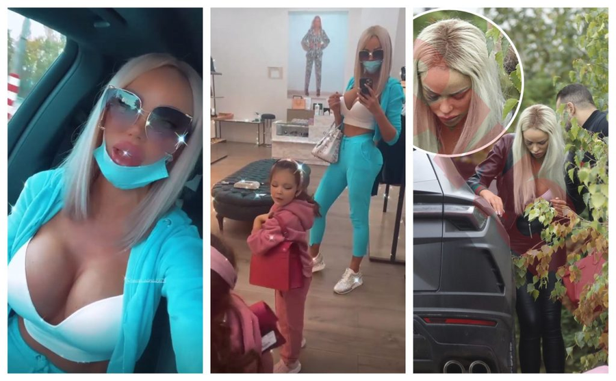 Bianca Drăgușanu și fiica sa, pe story-urile făcute cu mult timp înainte ca paparazzii CANCAN.RO să o surprinsă plină de vânătăi pe față, alături de Alex Bodi © Instagram Stories / CANCAN.RO