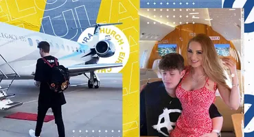 Puștiul cu nota de 100.000 € din NUBA, party fin cu sexy-durdulia în avionul privat de 19 mil. €