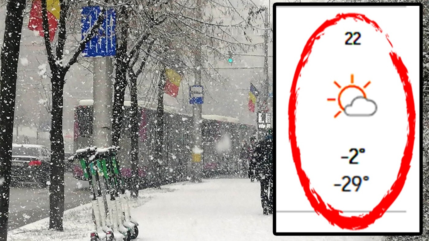 Orașul din România în care sunt anunțate temperaturi de -29 de grade, în weekend, potrivit meteorologilor Accuweather