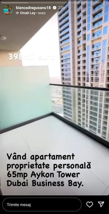 Bianca Drăgușanu a mai scăzut din prețul exorbitant al apartamentului din Dubai. Câți euro cere acum pentru locuința aflată într-un complex rezidențial de lux