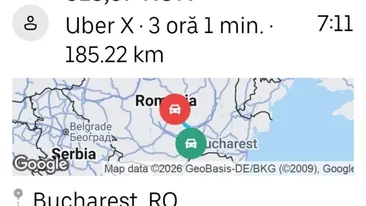 Cât a putut plăti un client, pentru o cursă Uber de 3 ore și 1 minut, din București până în stațiunea Bran