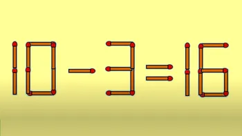 Test IQ cu chibrituri | Mutați un singur băț, pentru a corecta 10 – 3 = 16