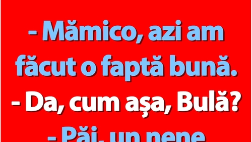 BANC | Fapta bună a lui Bulă