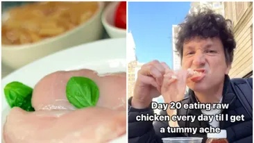 Acest bărbat a mâncat zilnic carne crudă de pui, timp de 200 de zile. Ireal ce s-a întâmplat după ce a terminat ”experimentul”
