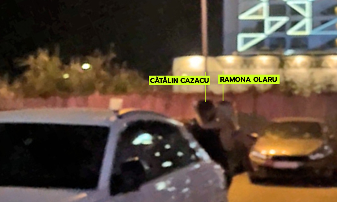 Cătălin Cazacu și Ramona Olaru se sărută în parcare (Foto: CANCAN.RO)