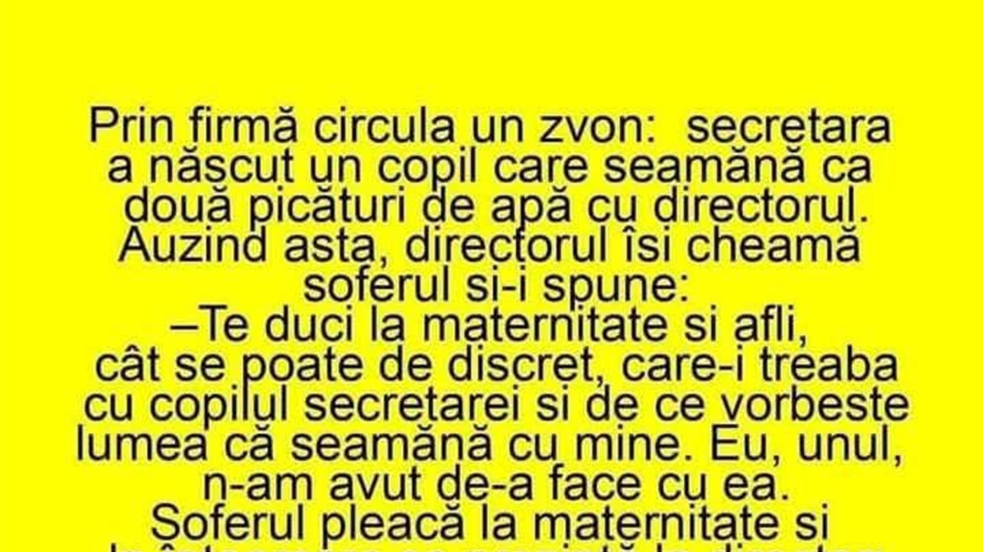 Bancul de weekend | Copilul secretarei