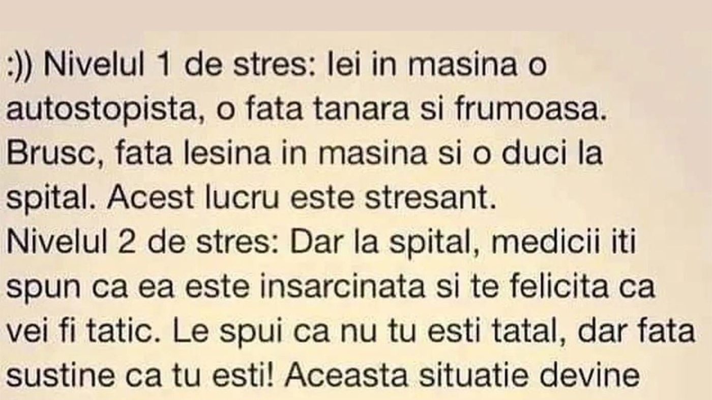 Bancul sfârșitului de săptămână | Nivelul 4 de stres