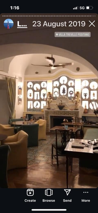 Imagine din interiorul Villei Treville din Positano