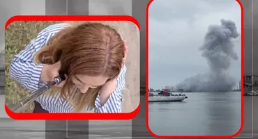 Momentul în care drona marină a explodat în Portul Constanța, surprins în direct | VIDEO