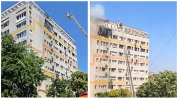 Incendiu de proporții într-un bloc capitală, 45 de persoane au fost deja evacuate