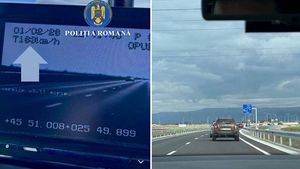 Polițiștii de la Rutieră au oprit o mașină care circula cu 163 km/h. Au rămas fără cuvinte când au văzut cine era la volan