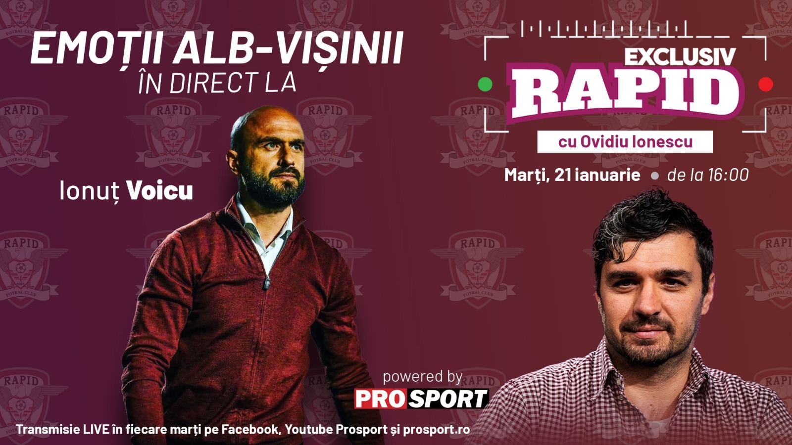 Dacă e marți, e "EXCLUSIV RAPID" pe YouTube - Prosport de la 16:00