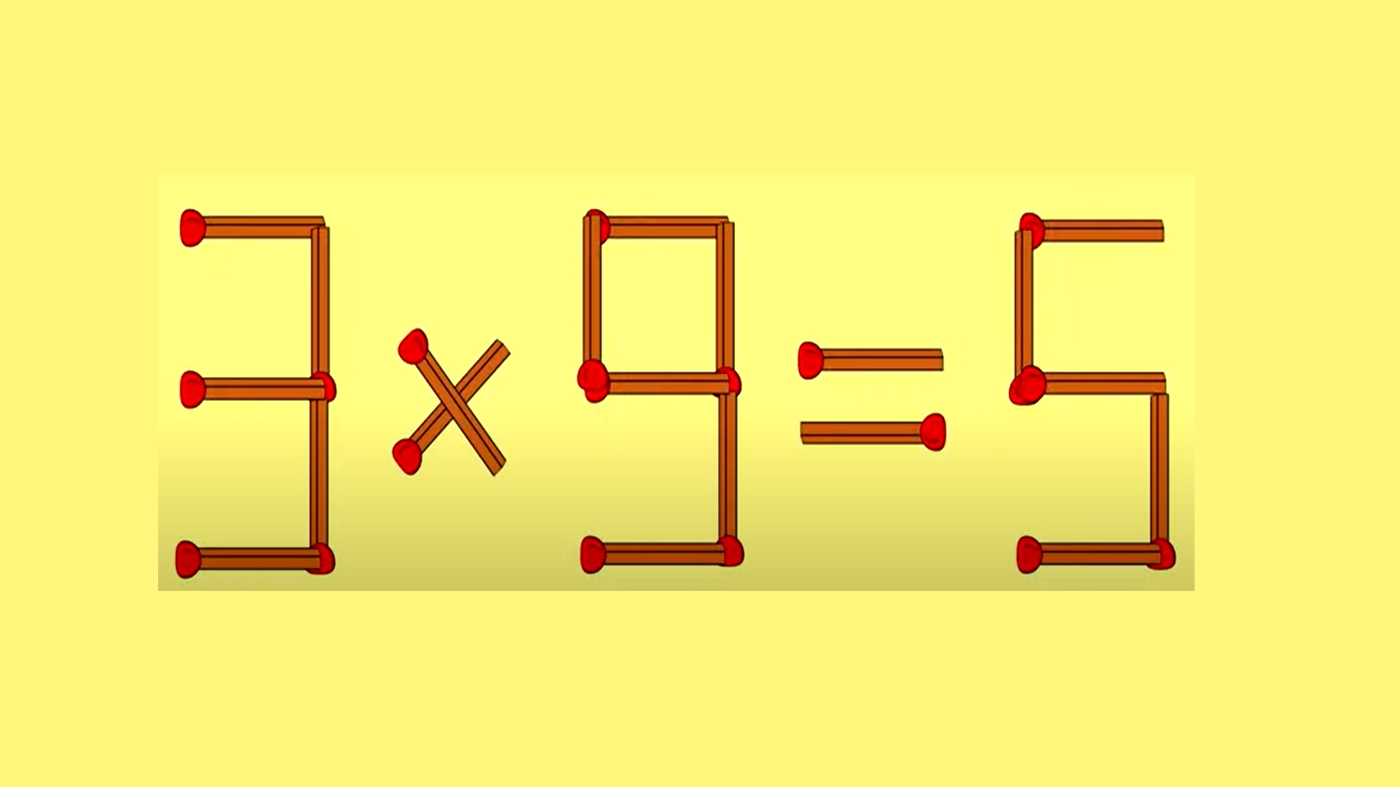 Testul IQ de vineri | Mutați doar 1 chibrit pentru a corecta egalitatea: 3x9=5