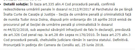 În cele din urmă, ÎCCJ a decis să o pună sub urmărire penală pe ex-senatoare