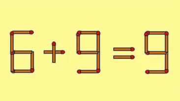 Test IQ cu chibrituri | Mutați un singur băț, pentru a corecta 6 + 9 = 9